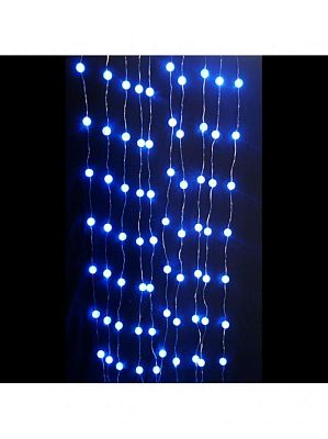 Светодиодная штора Роса 2x2 м, синий 200 LED, статичный, провод , К130-828